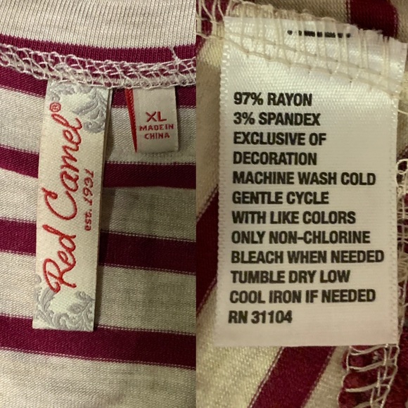 Red Camel Heirloom Romance Striped Shift Dress with Coordinating Leggings XL - Picture 10 of 11